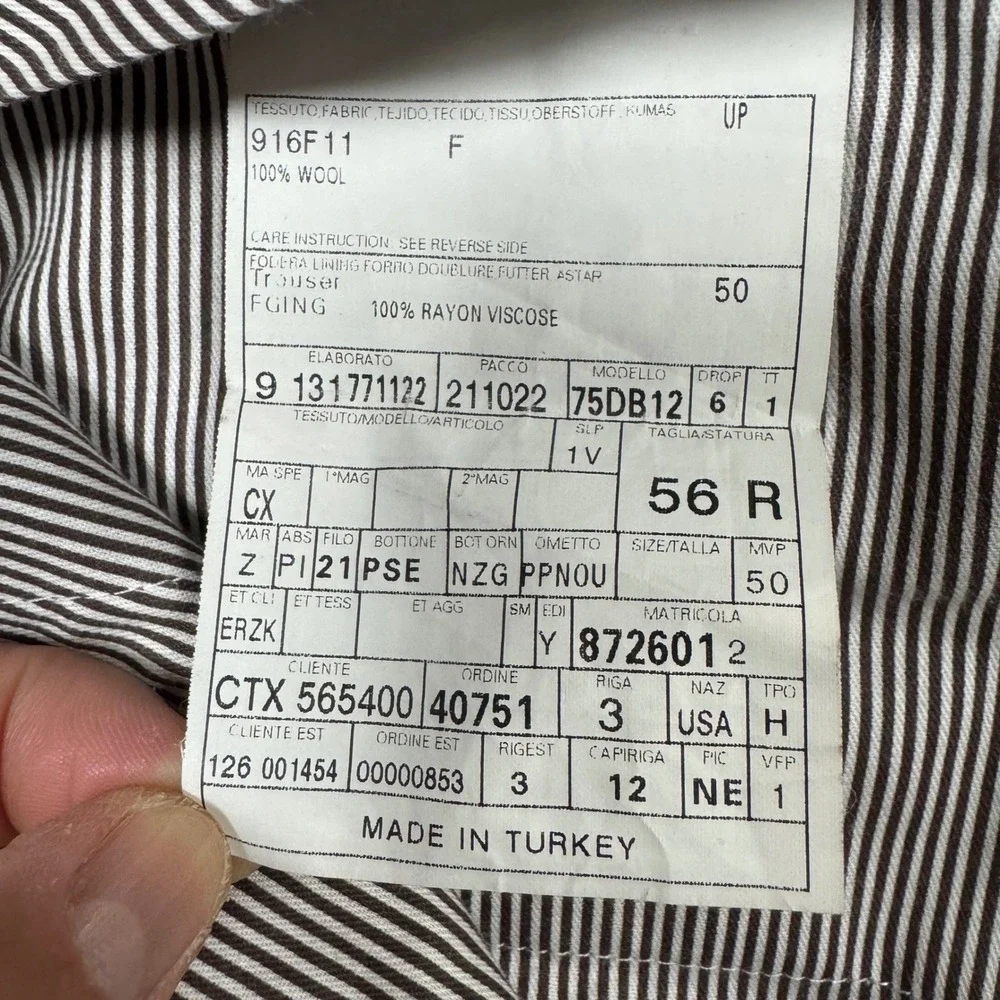 Ermenegildo Zegna Dress Pants Mens 56R (38x30) Grey Wool Flat Front Luxury